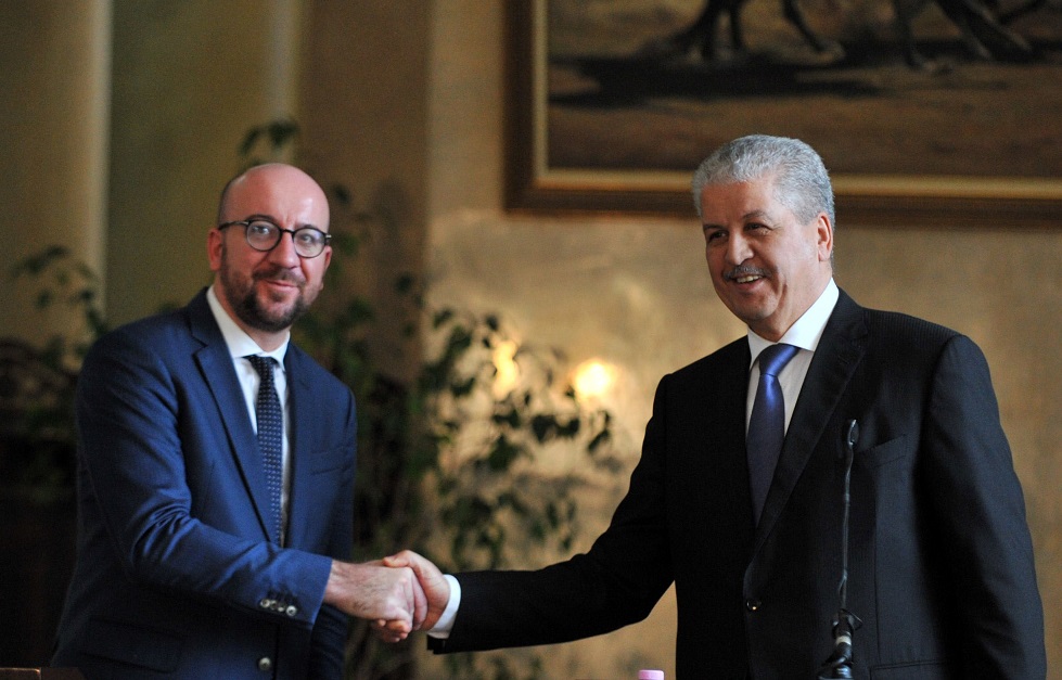 Le Premier ministre belge Charles Michel reçu par Sellal à Alger en décembre 2016. New Press